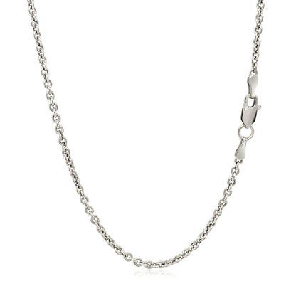 2.2mm 14k White Gold Forsantina Lite Cable Link Chain | Richard Cannon Jewelry