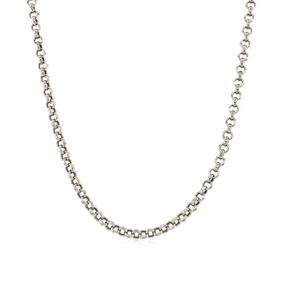 2.3mm 10k White Gold Rolo Chain | Richard Cannon Jewelry