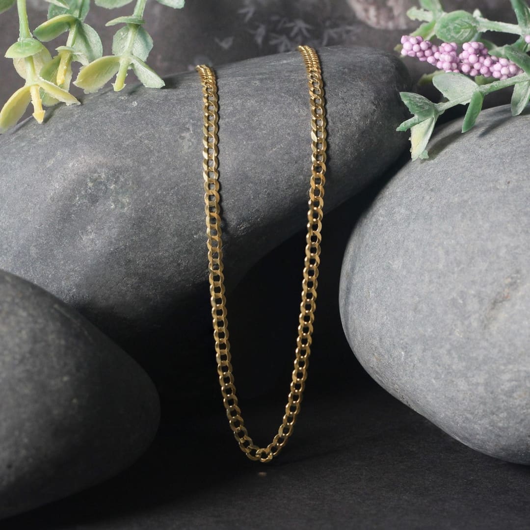 2.4mm 10k Yellow Gold Curb Chain | Richard Cannon Jewelry