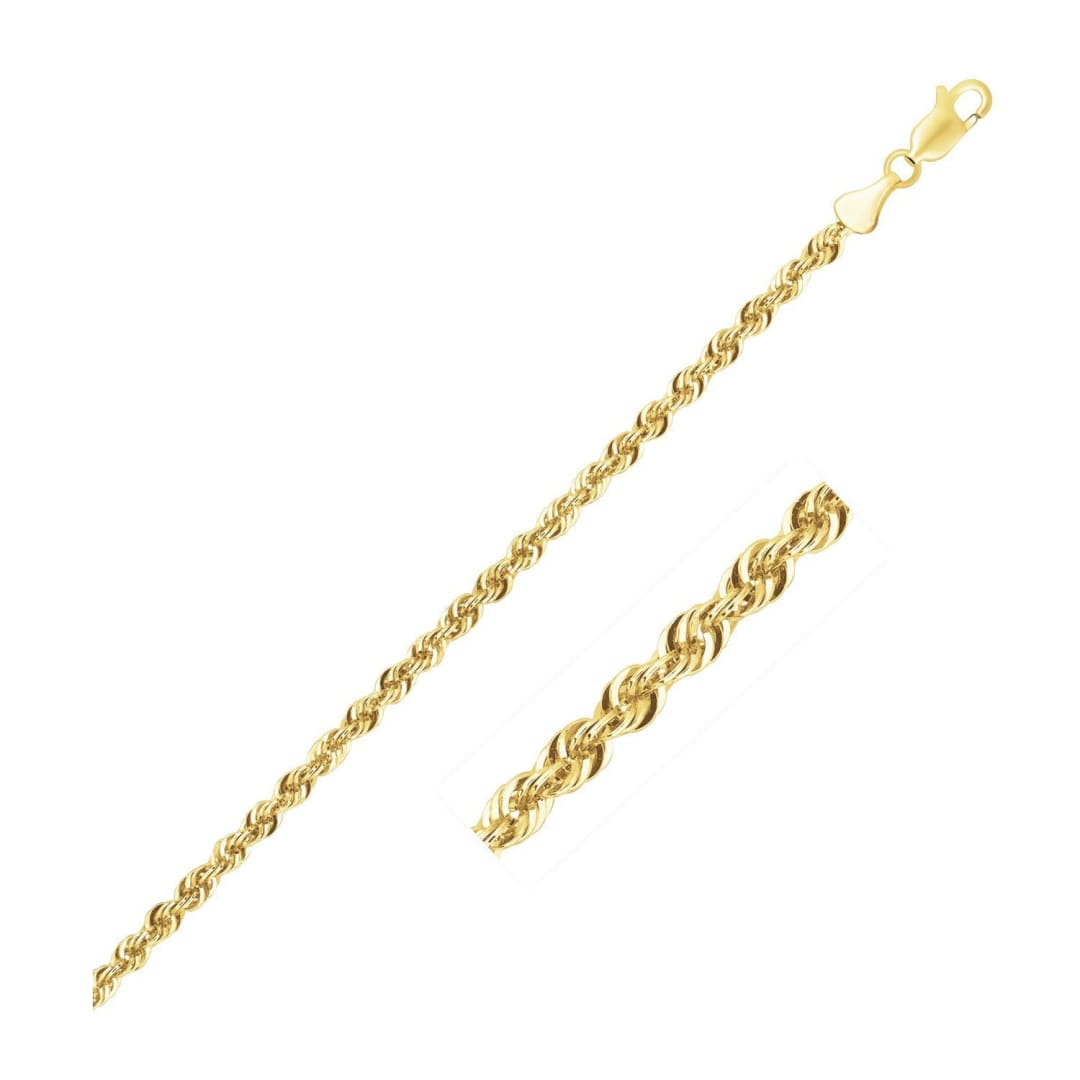 2.5mm 10K Yellow Gold Lite Rope Chain | Richard Cannon Jewelry