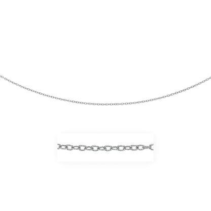 2.5mm 14k White Gold Pendant Chain with Textured Links | Richard Cannon Jewelry