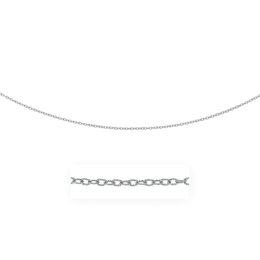 2.5mm 14k White Gold Pendant Chain with Textured Links | Richard Cannon Jewelry