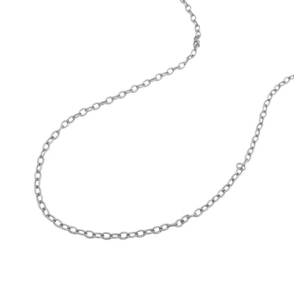 2.5mm 14k White Gold Pendant Chain with Textured Links | Richard Cannon Jewelry