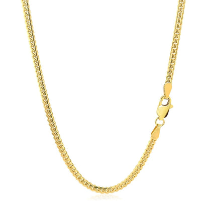 2.6mm 14k Yellow Gold Classic Solid Miami Cuban Chain | Richard Cannon Jewelry