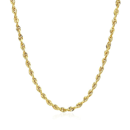 2.75mm 14k Yellow Gold Solid Diamond Cut Rope Chain | Richard Cannon Jewelry