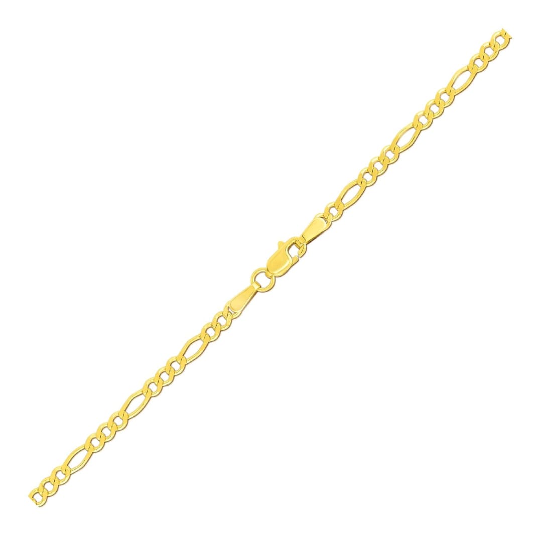 2.8mm 14k Yellow Gold Figaro Anklet | Richard Cannon Jewelry