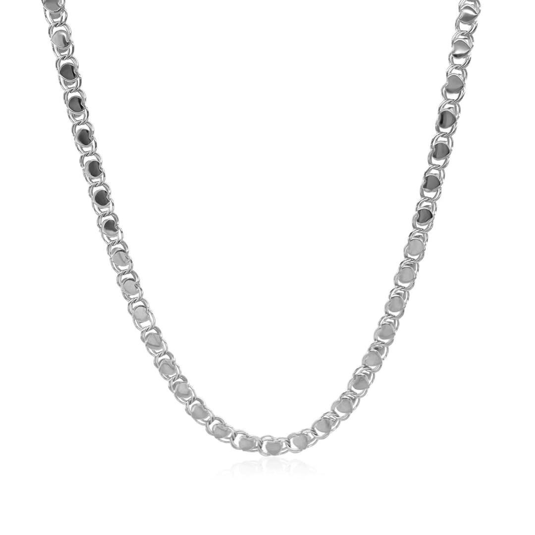 2.9mm 14k White Gold Heart Chain | Richard Cannon Jewelry