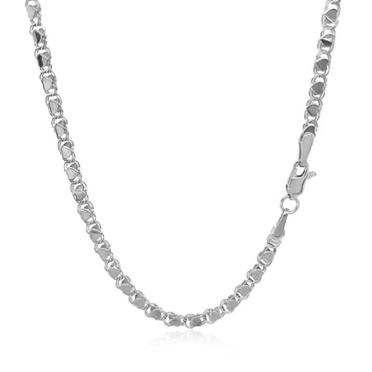 2.9mm 14k White Gold Heart Chain | Richard Cannon Jewelry