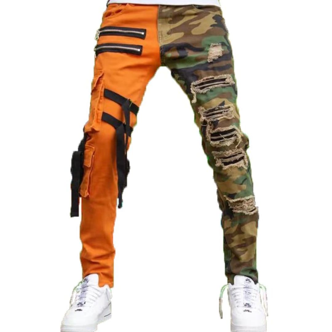 2 n 1 Camouflage Color Block Slim-Fit Pants | The Urban Clothing Shop™