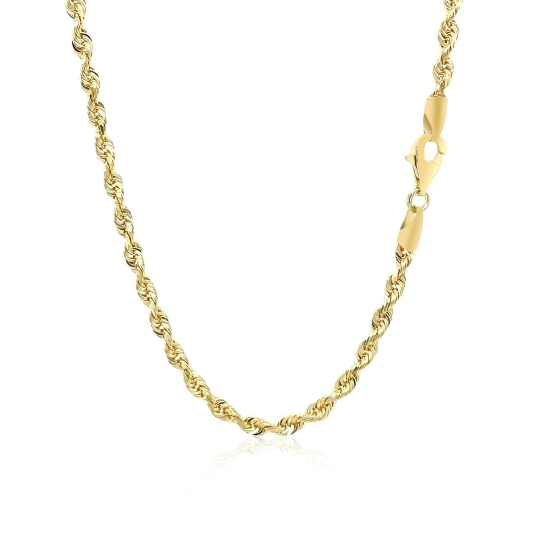 3.0mm 10k Yellow Gold Solid Diamond Cut Rope Chain | Richard Cannon Jewelry
