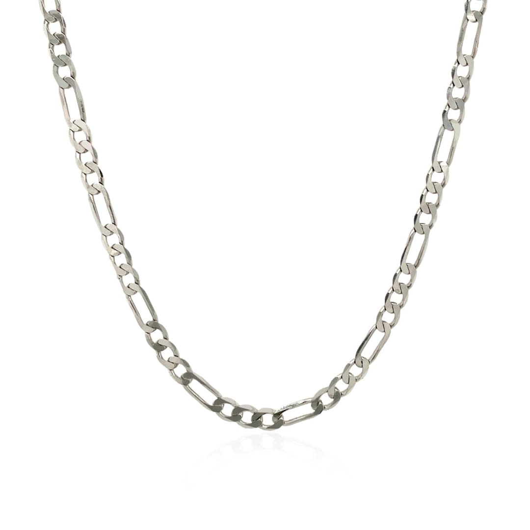 3.0mm 14k White Gold Solid Figaro Chain | Richard Cannon Jewelry