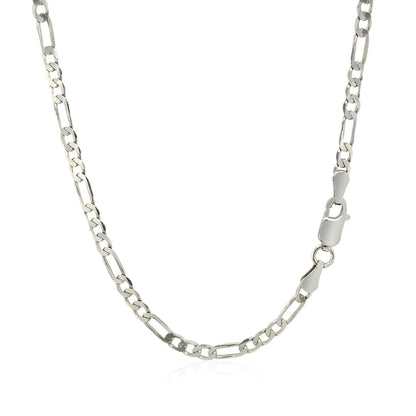 3.0mm 14k White Gold Solid Figaro Chain | Richard Cannon Jewelry