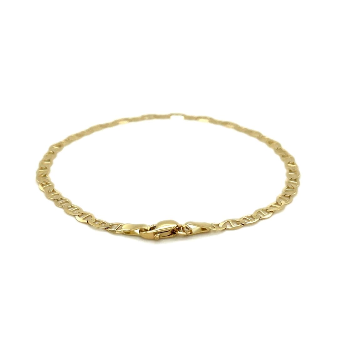 3.2mm 10k Yellow Gold Mariner Link Anklet | Richard Cannon Jewelry