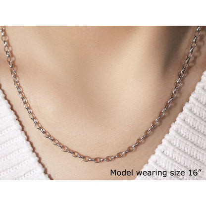 3.2mm 14k White Gold Oval Rolo Chain | Richard Cannon Jewelry