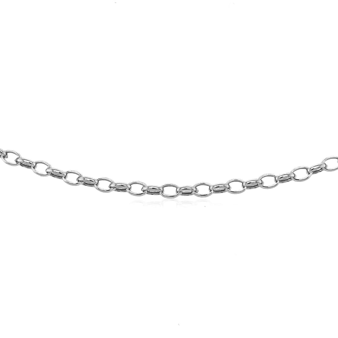 3.2mm 14k White Gold Oval Rolo Chain | Richard Cannon Jewelry