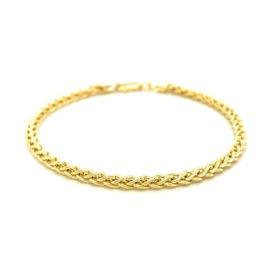 3.3mm 14k Yellow Gold Light Weight Wheat Bracelet | Richard Cannon Jewelry