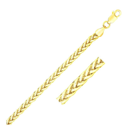 3.3mm 14k Yellow Gold Light Weight Wheat Bracelet | Richard Cannon Jewelry