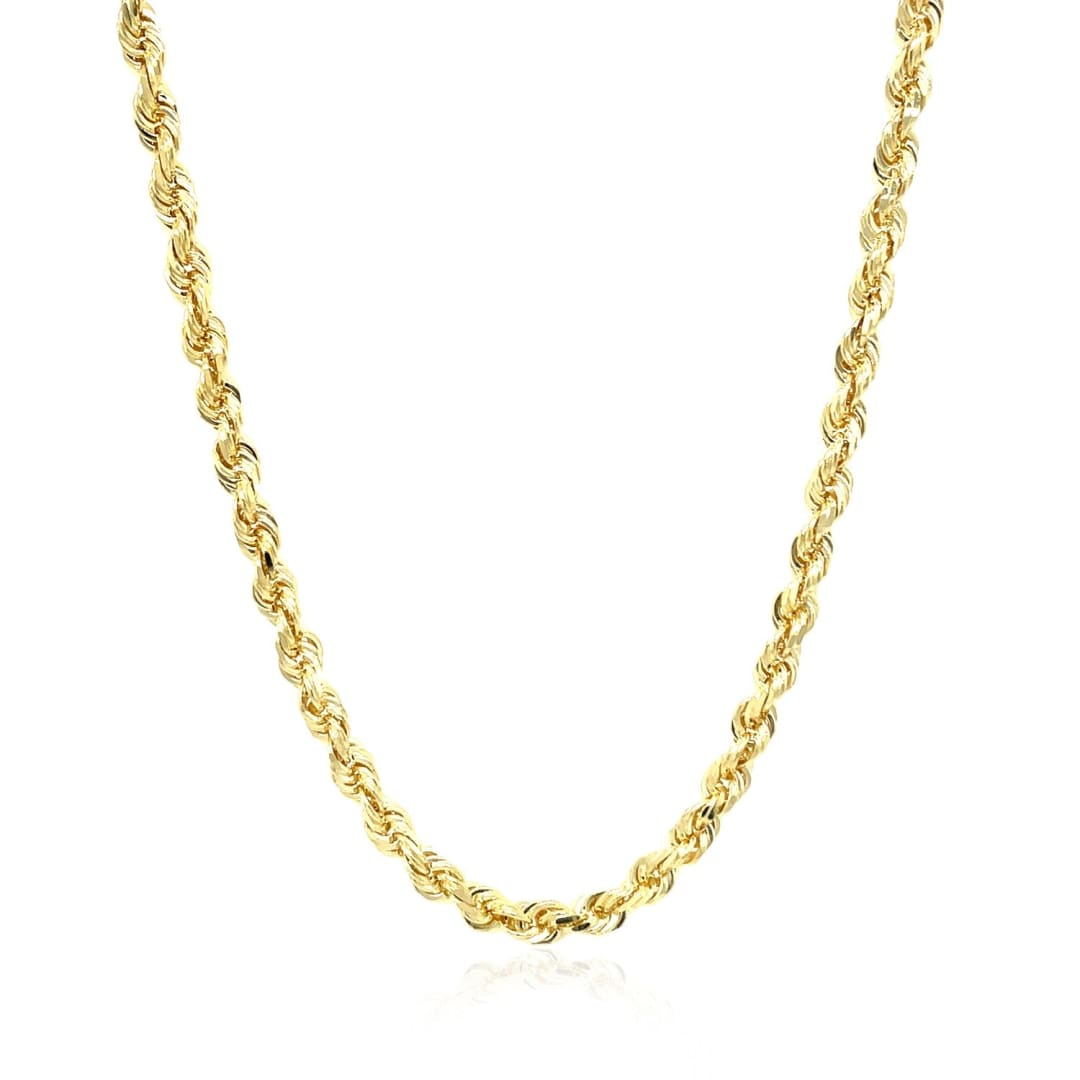 3.5mm 10k Yellow Gold Solid Diamond Cut Rope Chain | Richard Cannon Jewelry
