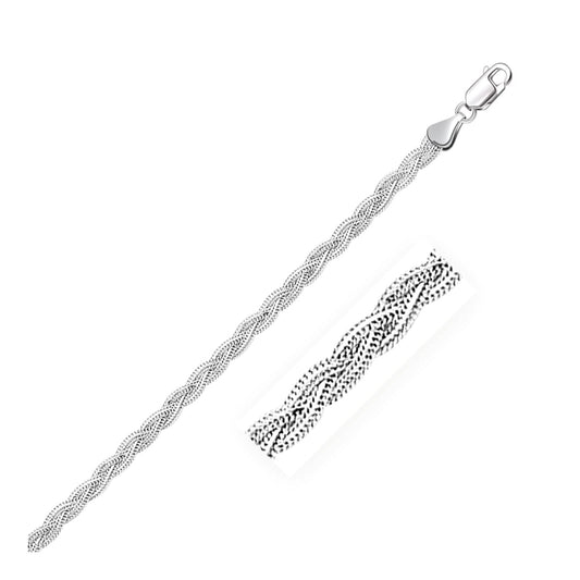 3.5mm 14k White Gold Braided Bracelet | Richard Cannon Jewelry