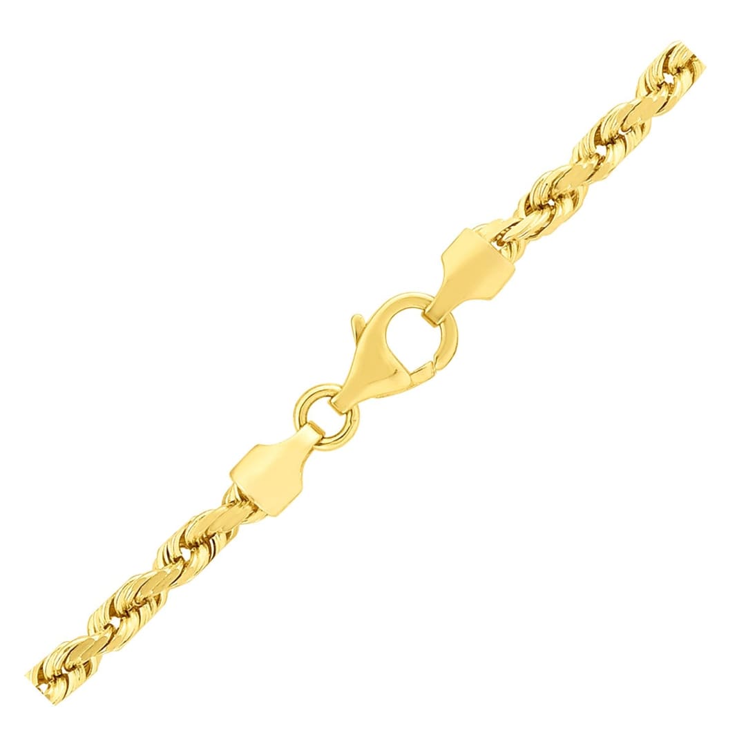 3.5mm 14k Yellow Gold Solid Diamond Cut Rope Chain | Richard Cannon Jewelry