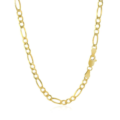 3.7mm 10K Yellow Gold Solid Figaro Chain | Richard Cannon Jewelry