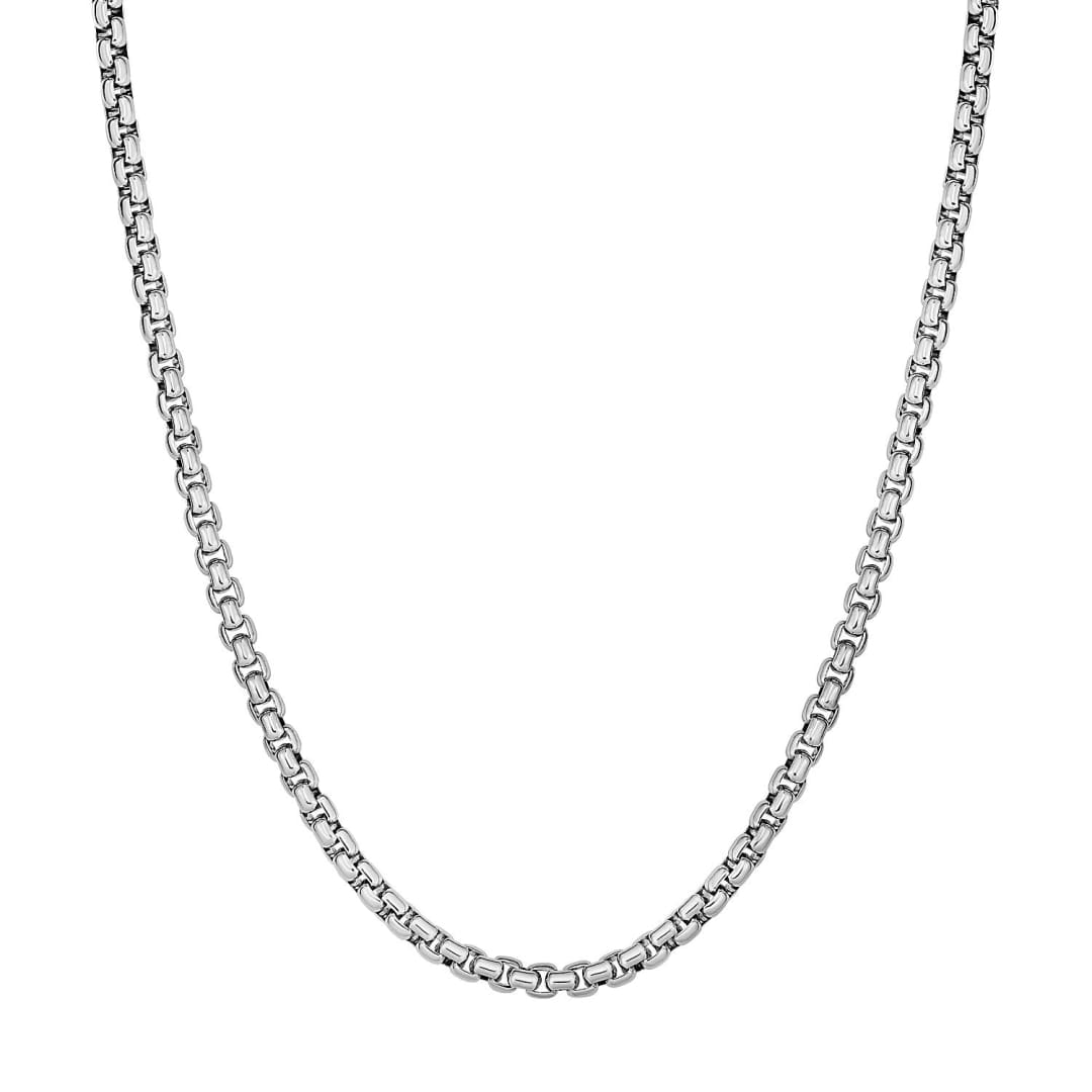 3.8mm Sterling Silver Rhodium Plated Round Box Chain | Richard Cannon Jewelry