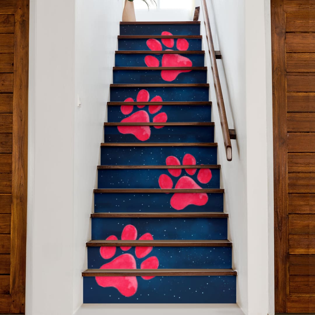 3D Paw Prints Stairs Stickers | The Urban Clothing Shop™