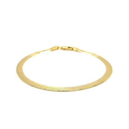4.0mm 14k Yellow Gold Super Flex Herringbone Bracelet | Richard Cannon Jewelry