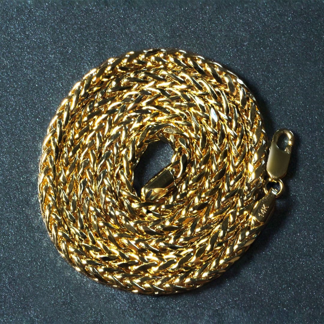 4.1mm 14k Yellow Gold Diamond Cut Round Franco Chain | Richard Cannon Jewelry
