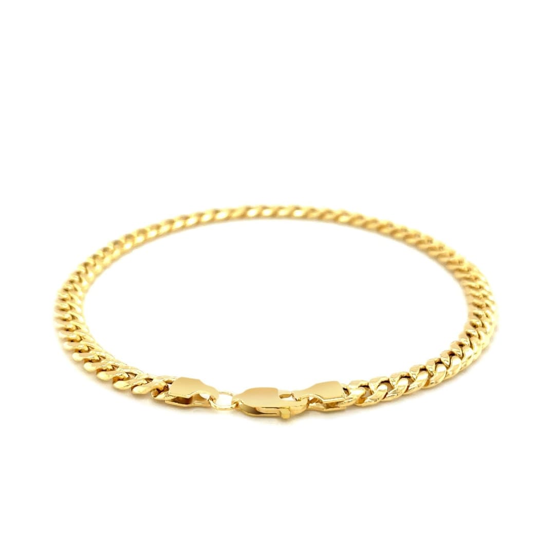 4.5mm 10k Yellow Gold Miami Cuban Semi Solid Bracelet | Richard Cannon Jewelry