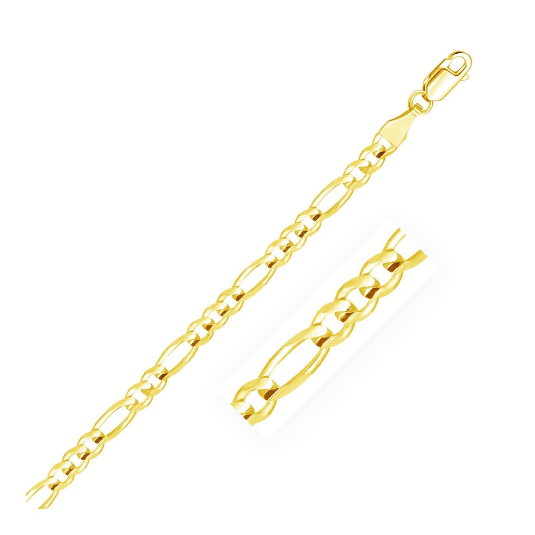 4.5mm 14k Yellow Gold Solid Figaro Bracelet | Richard Cannon Jewelry