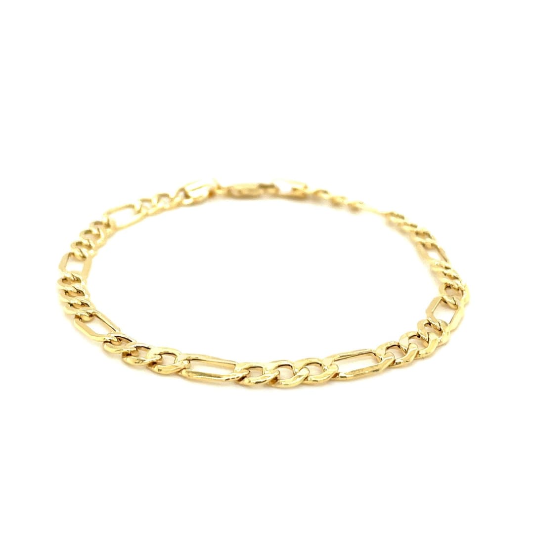 4.6mm 10k Yellow Gold Lite Figaro Bracelet | Richard Cannon Jewelry