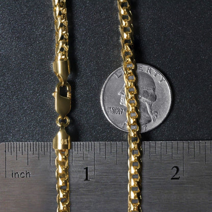 4.6mm 14k Yellow Solid Gold Diamond Cut Round Franco Chain | Richard Cannon Jewelry
