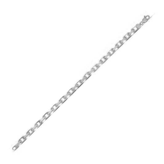 4.8mm 14k White Gold French Cable Chain Bracelet | Richard Cannon Jewelry