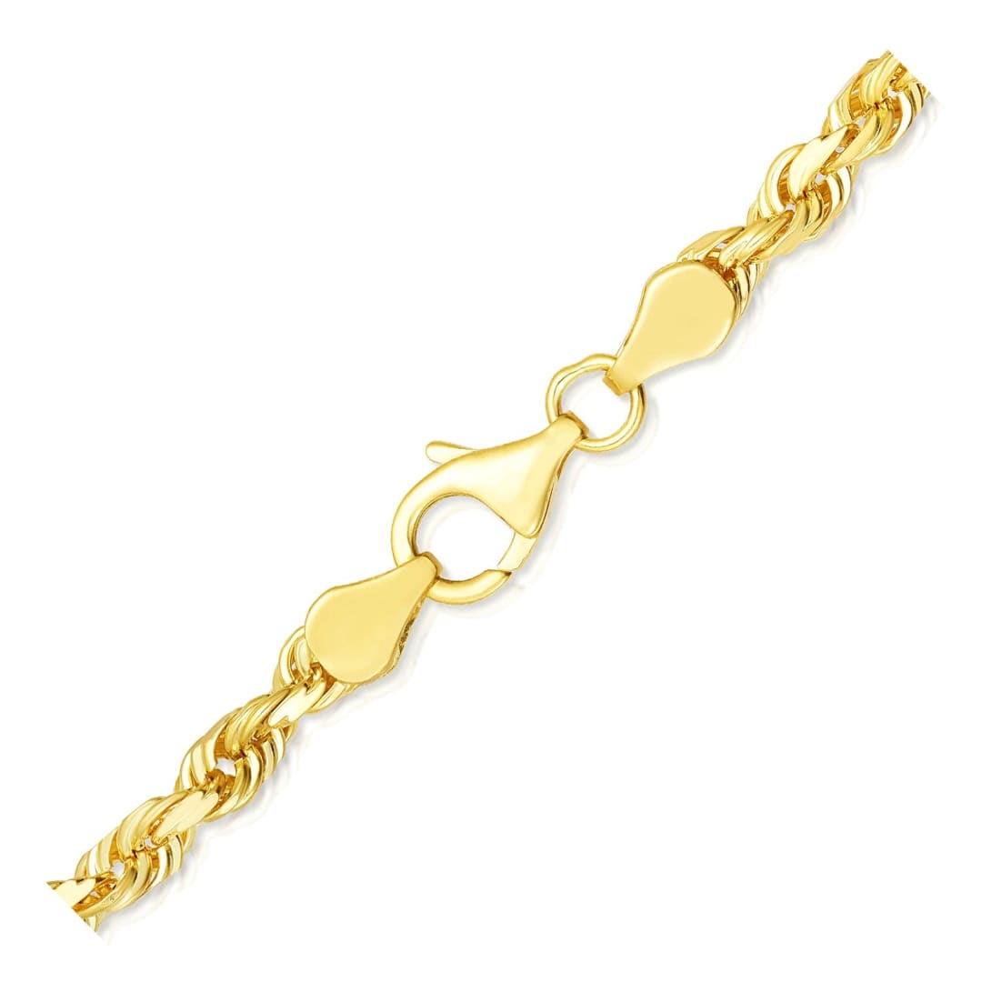 5.0mm 10k Yellow Gold Solid Diamond Cut Rope Bracelet | Richard Cannon Jewelry