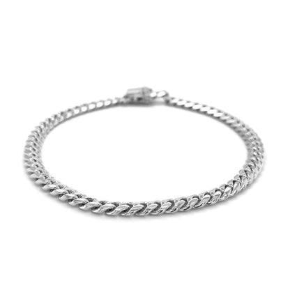 5.0mm 14k White Gold Classic Miami Cuban Solid Bracelet | Richard Cannon Jewelry