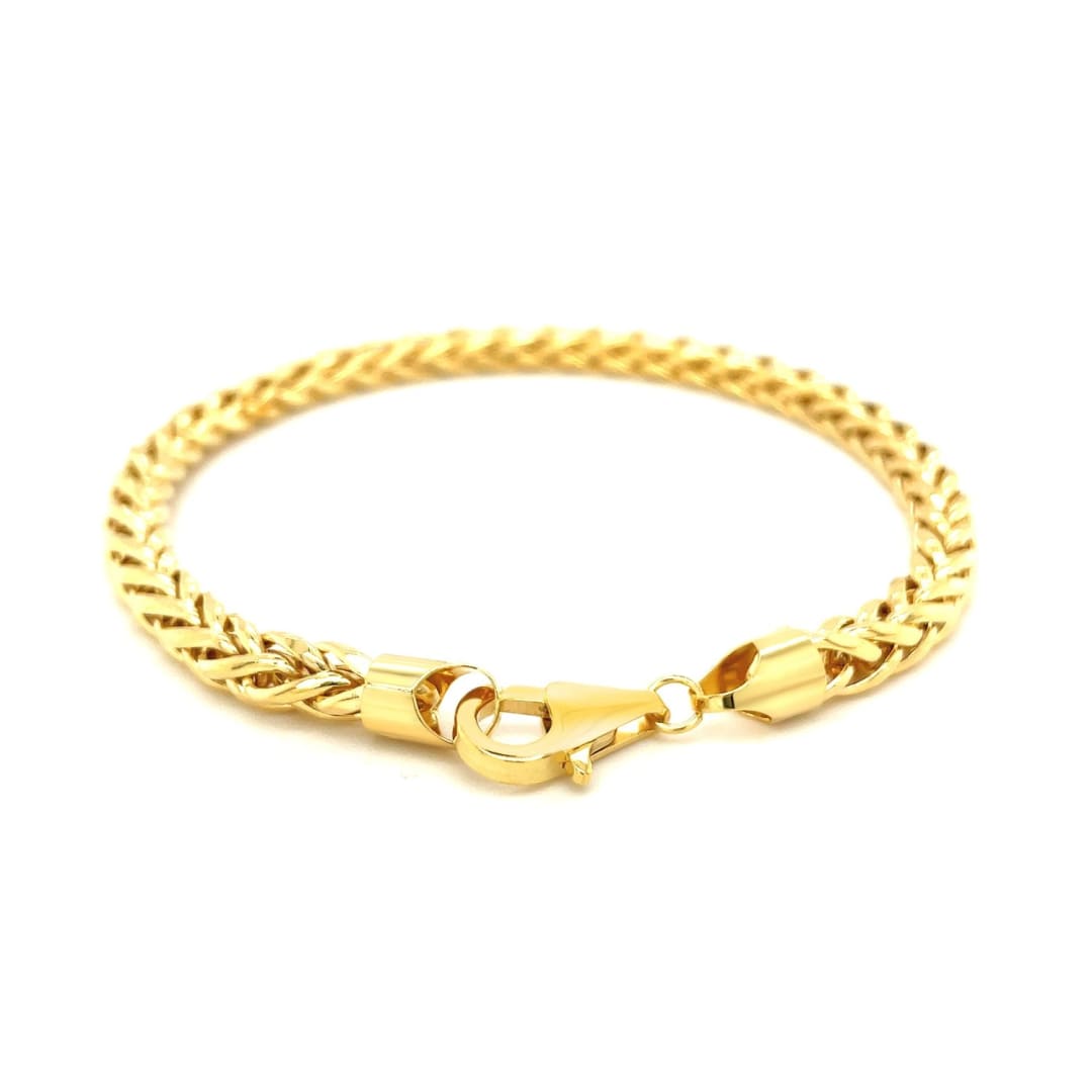 5.2mm 14k Yellow Gold Diamond Cut Round Franco Bracelet | Richard Cannon Jewelry