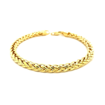 5.2mm 14k Yellow Gold Diamond Cut Round Franco Bracelet | Richard Cannon Jewelry