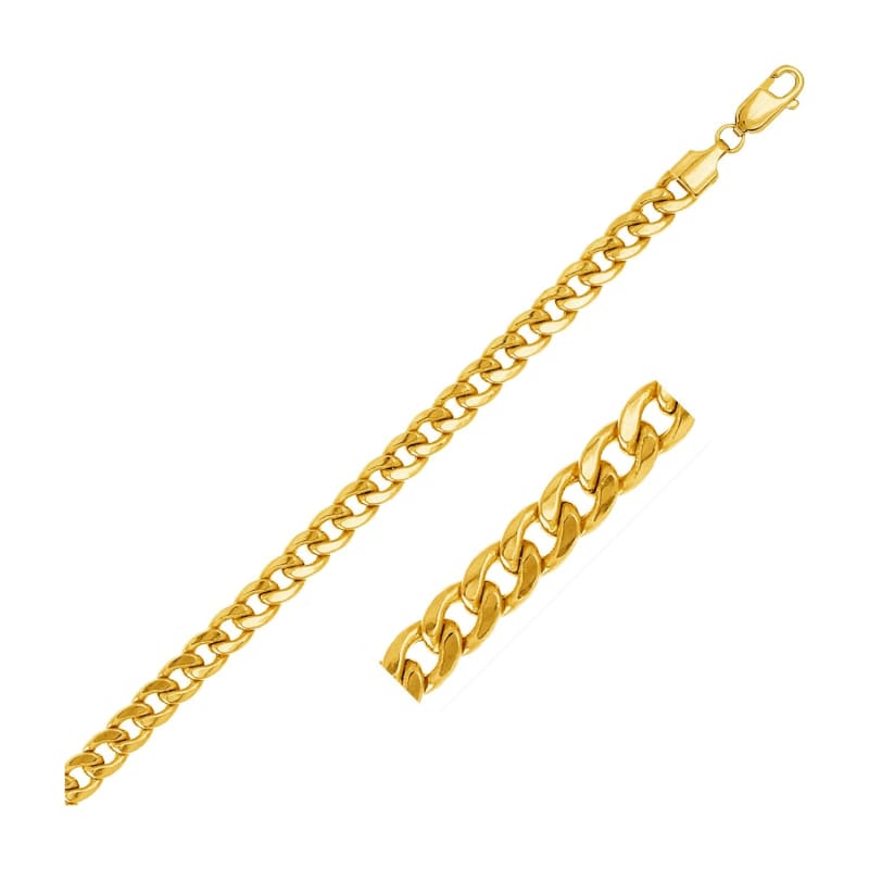 5.3mm 14k Yellow Gold Miami Cuban Semi Solid Chain | Richard Cannon Jewelry