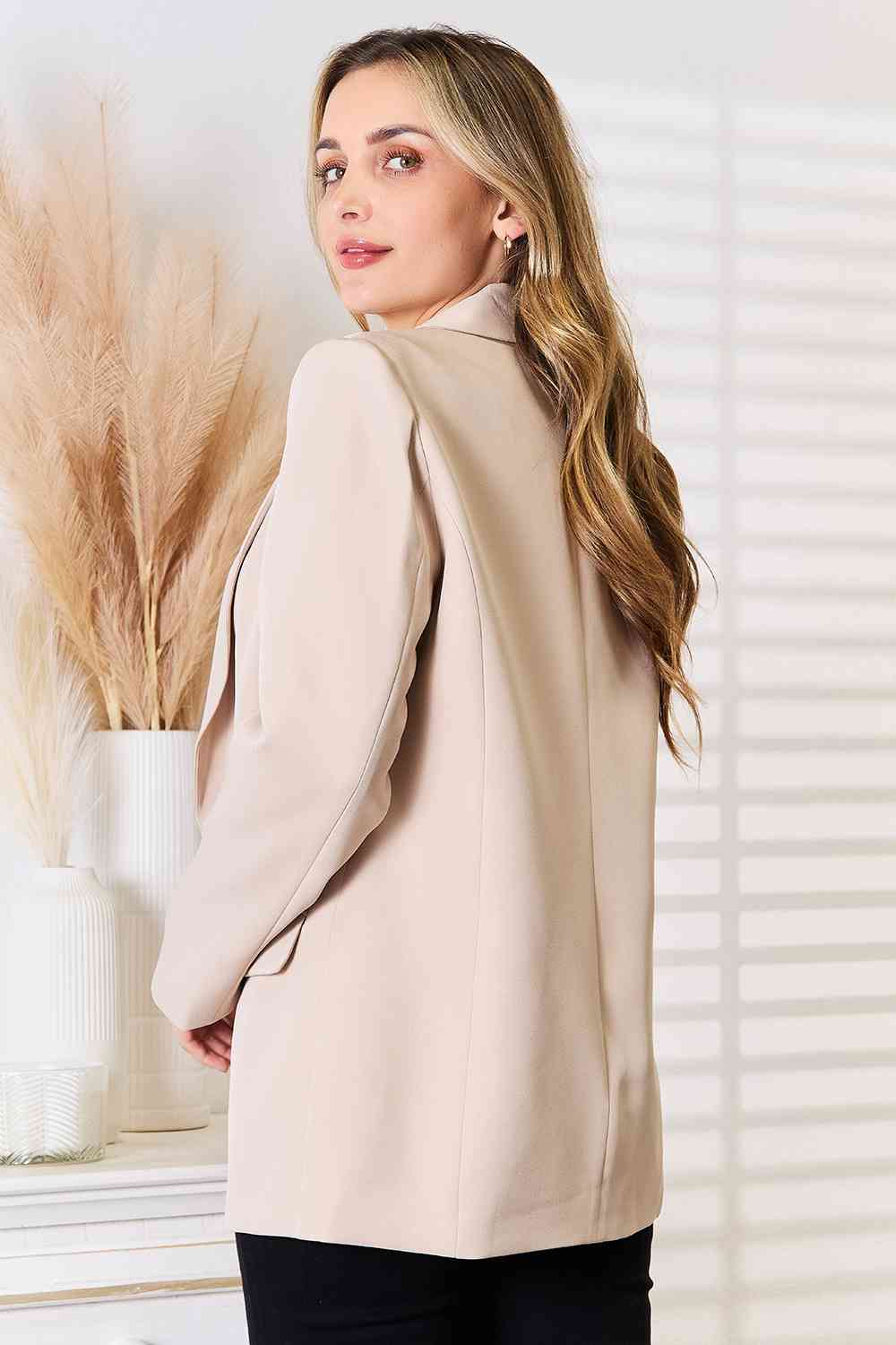 Double Take Shawl Collar Long Sleeve Blazer-1