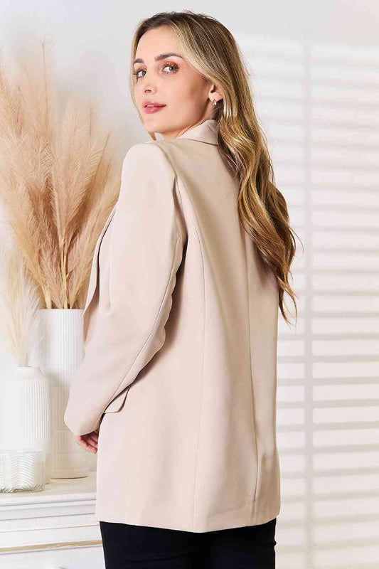 Double Take Shawl Collar Long Sleeve Blazer-1