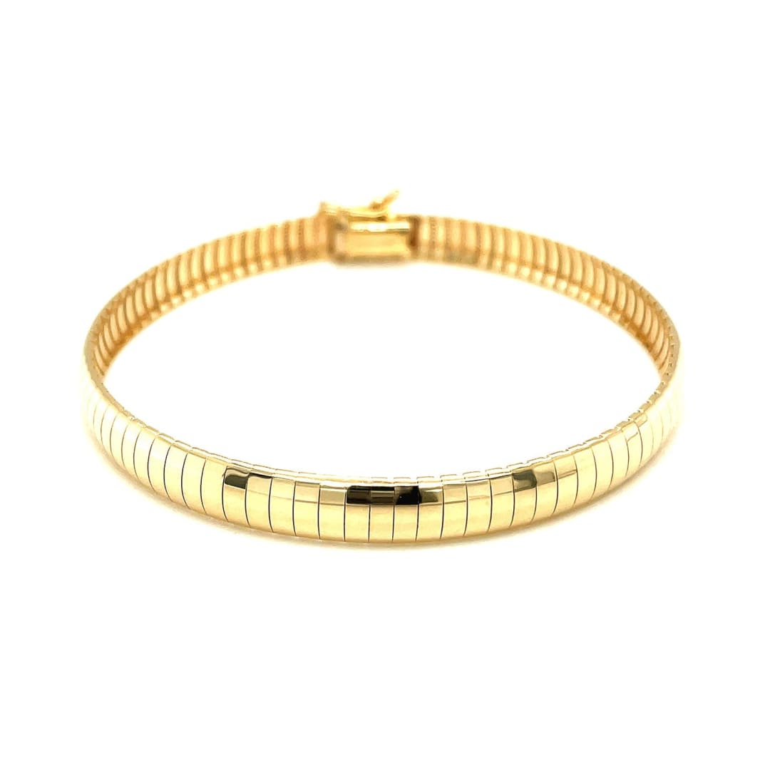 6.0 mm 14k Yellow Gold Classic Omega Bracelet | Richard Cannon Jewelry