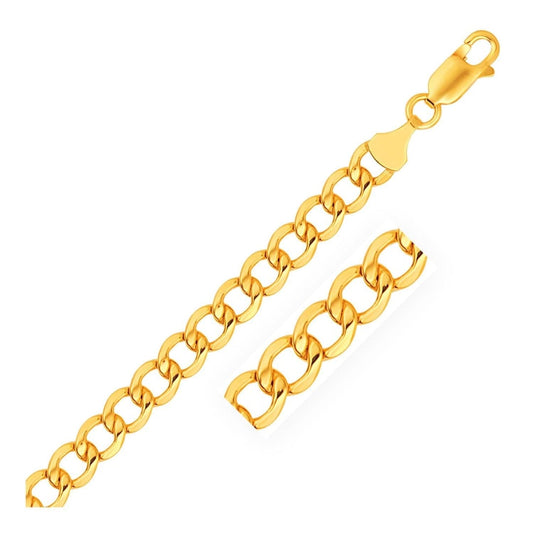 6.2mm 10k Yellow Gold Lite Curb Bracelet | Richard Cannon Jewelry