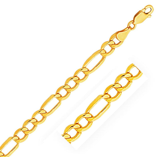 6.5mm 10k Yellow Gold Lite Figaro Bracelet | Richard Cannon Jewelry