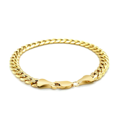 6.7mm 14k Yellow Gold Miami Cuban Semi Solid Bracelet | Richard Cannon Jewelry