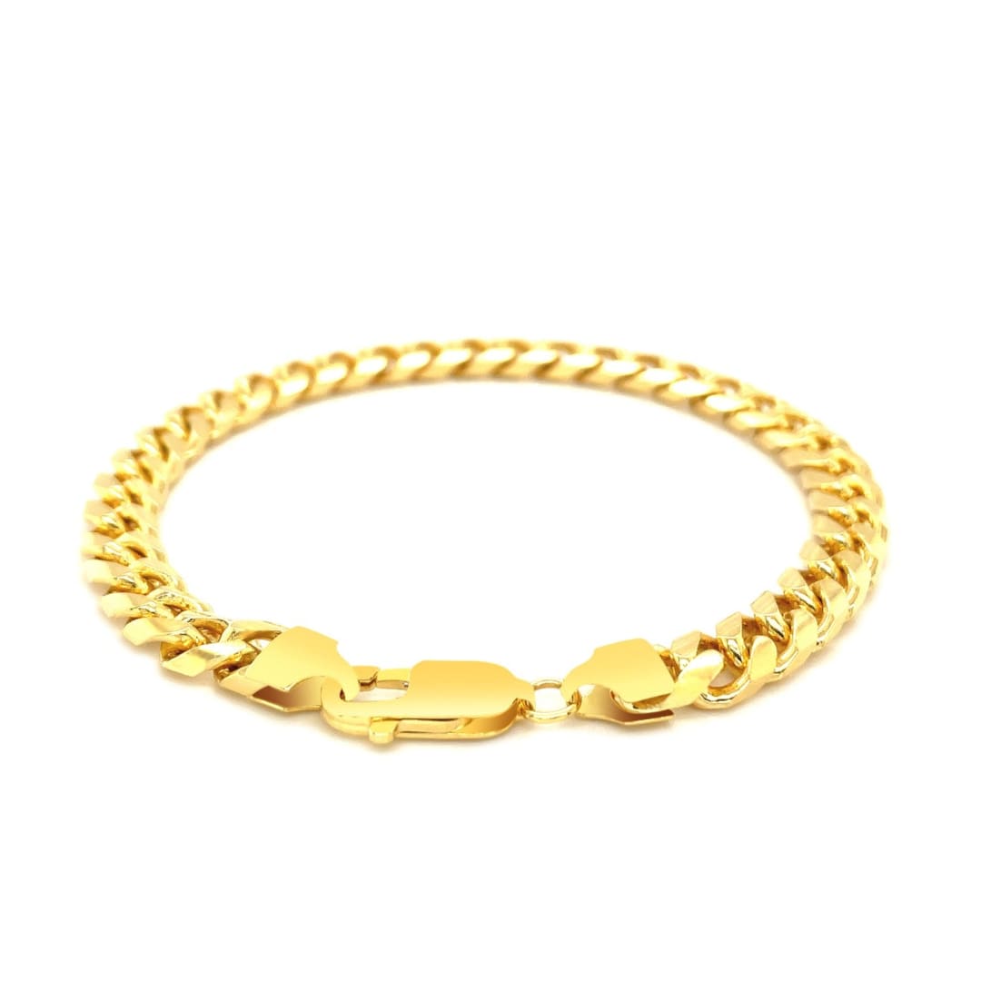 6.7mm 14k Yellow Gold Solid Miami Cuban Bracelet | Richard Cannon Jewelry