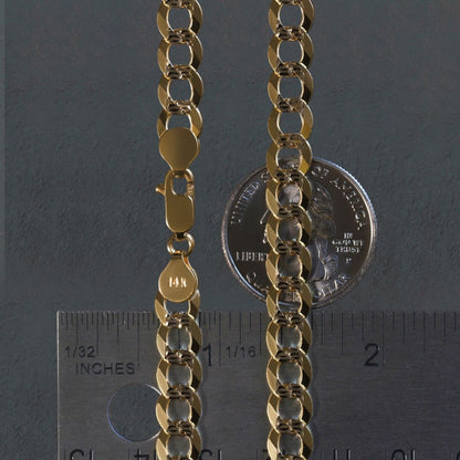 7.0 mm 14k Two Tone Gold Pave Curb Chain | Richard Cannon Jewelry