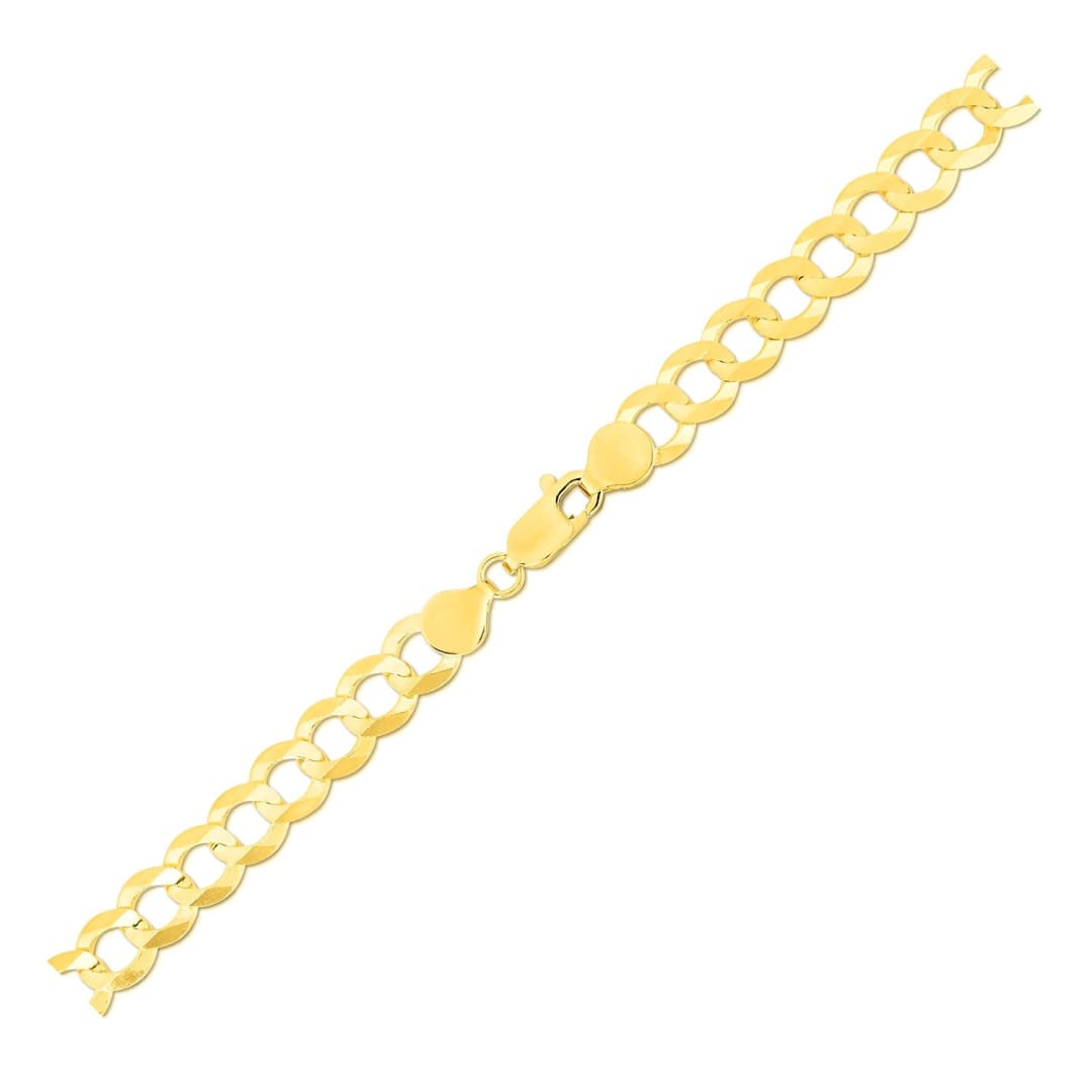 7.0mm 14k Yellow Gold Solid Curb Bracelet | Richard Cannon Jewelry