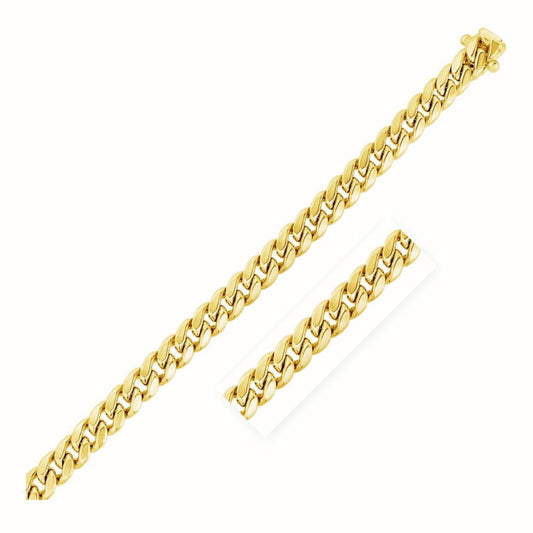 7.25mm 10k Yellow Gold Semi Solid Miami Cuban Chain | Richard Cannon Jewelry