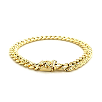 7.5mm 14k Yellow Gold Semi Solid Miami Cuban Bracelet | Richard Cannon Jewelry